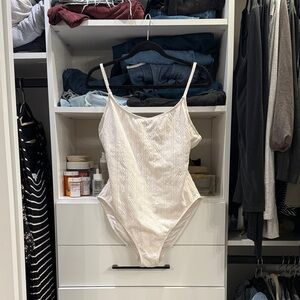 Andie Cream One-Piece Swimsuit with Subtle Texture